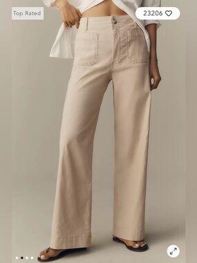 Maeve The Colette Magic Fabric Full Length Pants in Beige Size 30T. NWT